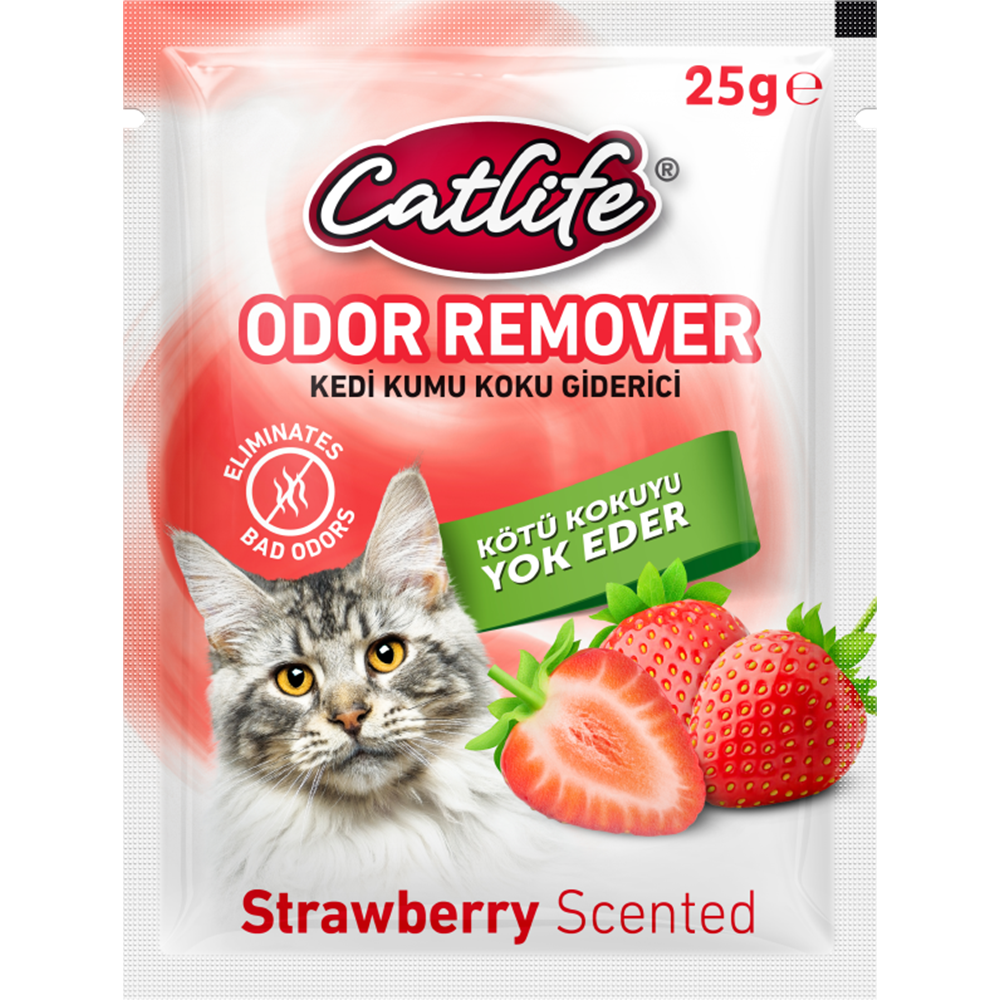 204059-CATLİFE KEDİ KUMU KOKU GİDERİCİ ÇİLEKLİ 25GR 15Lİ