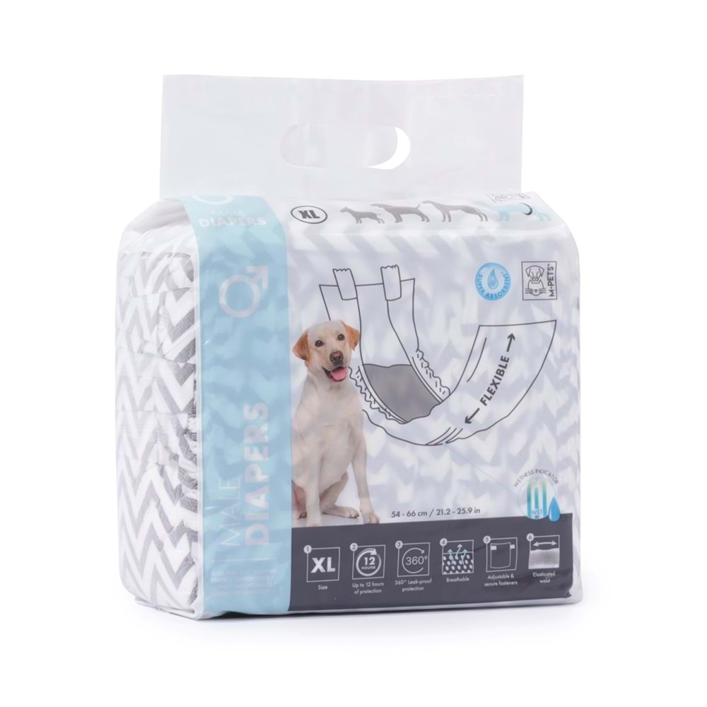 10116499 M-PETS DIAPERS ERKEK KÖPEKLER İÇİN KÜLOT (XL) 12Lİ