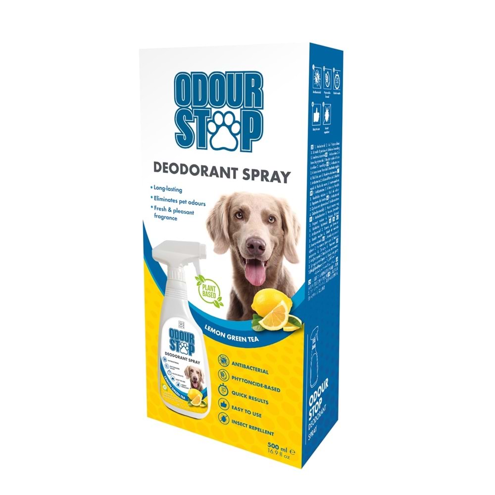 10117099 M-PETS ODOUR STOP DEODORANT SPRAY LEMON GREEN TEA 500ML