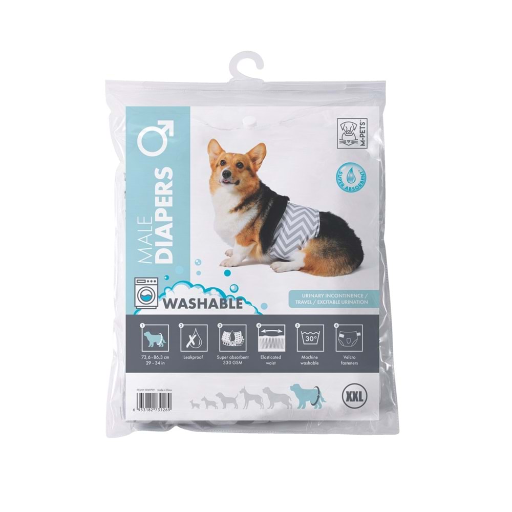 10169899 M-PETS ERKEK KÖPEKLER İÇİN YIKANABİLİR KÜLOT (XXL)