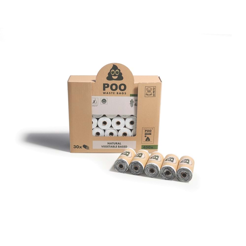 10170399 M-PETS POO DIŞKI POŞETİ 15 YAPRAK NATUREL 30LU PAKET