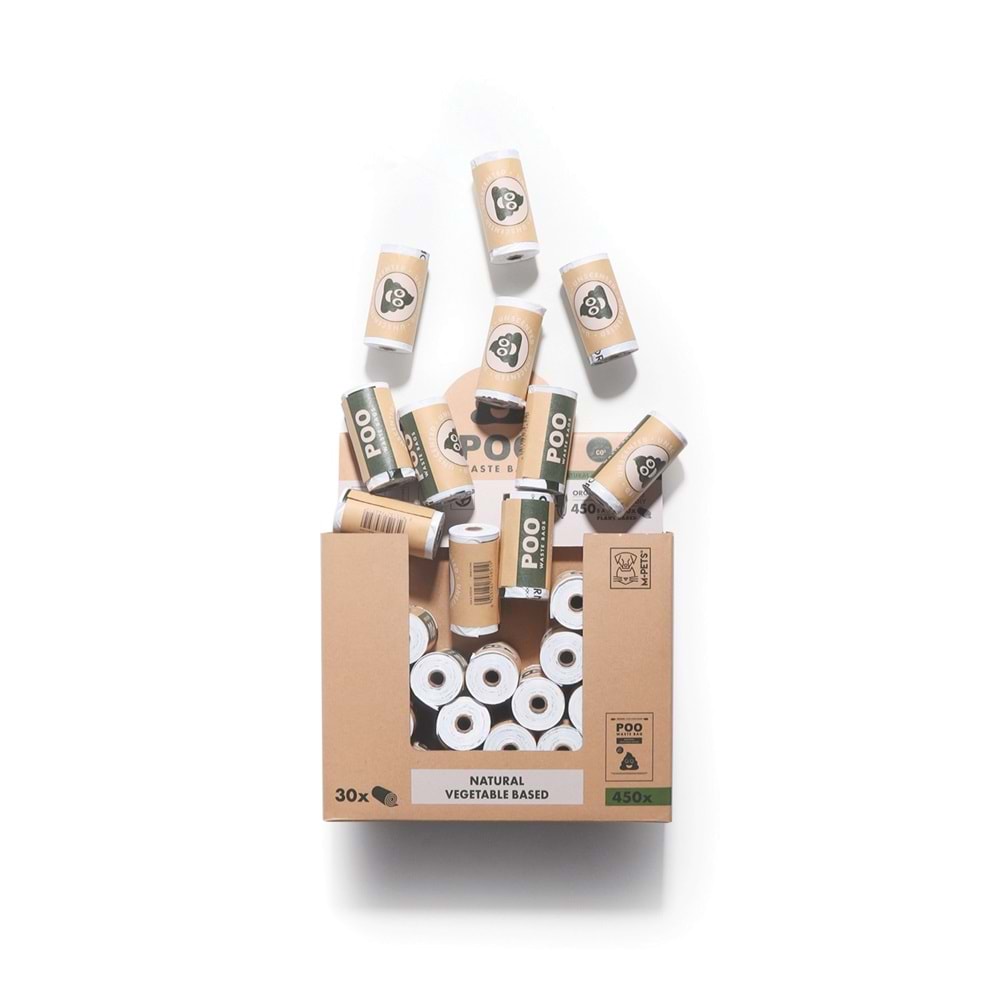 10170399 M-PETS POO DIŞKI POŞETİ 15 YAPRAK NATUREL 30LU PAKET