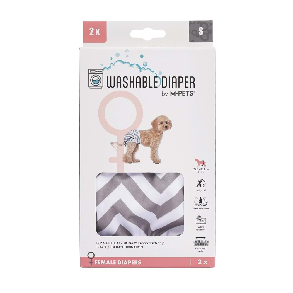10180199 M-PETS DİŞİ KÖPEKLER İÇİN YIKANABİLİR KÜLOT 2Lİ (S)