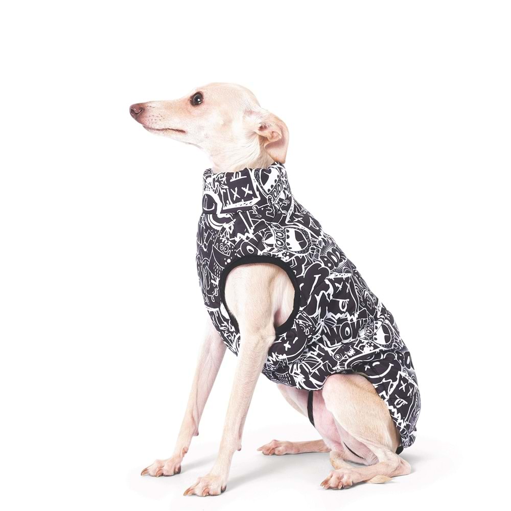 10368199 M-PETS URBANSYTLE WINTER JACKET BLACK/WHİTE (M)