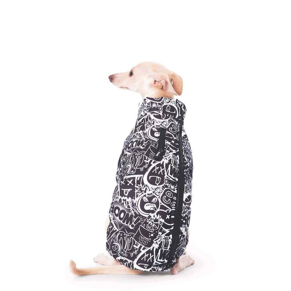 10368199 M-PETS URBANSYTLE WINTER JACKET BLACK/WHİTE (M)