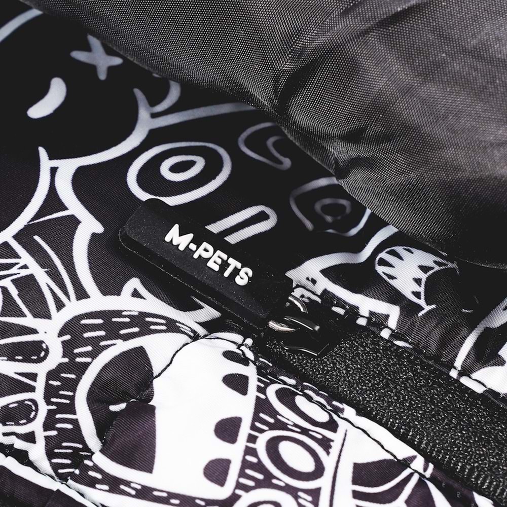 10368199 M-PETS URBANSYTLE WINTER JACKET BLACK/WHİTE (M)
