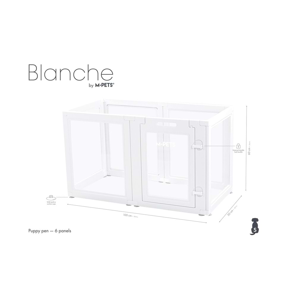 10442701 M-PETS BLANCHE OYUN ÇİTİ 6 PANEL (S) WHİTE
