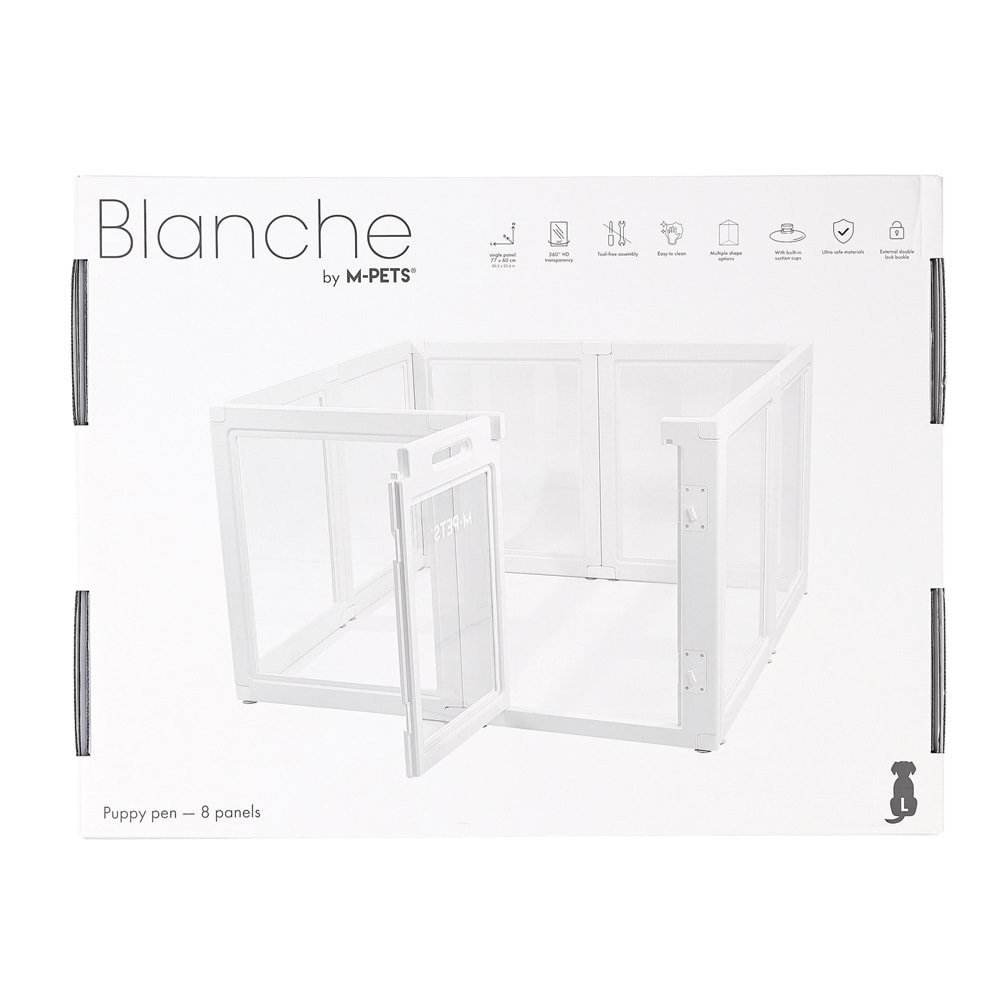 10443001 M-PETS BLANCHE OYUN ÇİTİ 8 PANEL (L) WHİTE