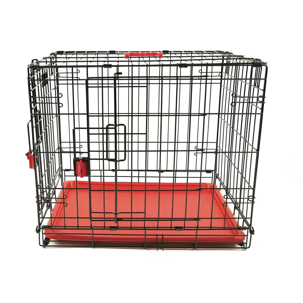 10450105 M-PETS VOYAGER KÖPEK KAFESİ 2 KAPILI (L) KIRMIZI 91X58X63CM