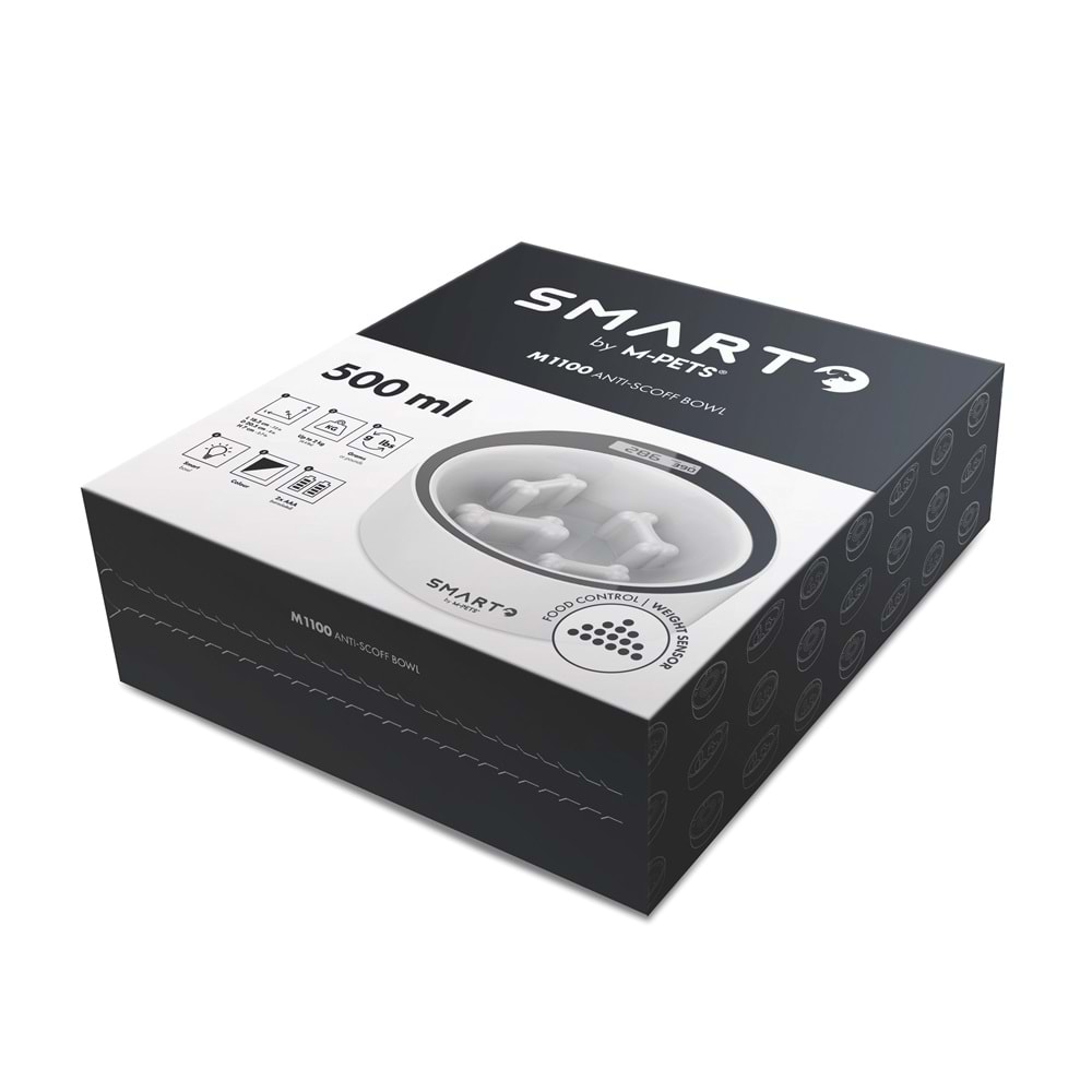10540599 M-PETS SMARTO M1100 DİGİTAL TARTILI YAVAŞ YEME MAMA KABI 426ML