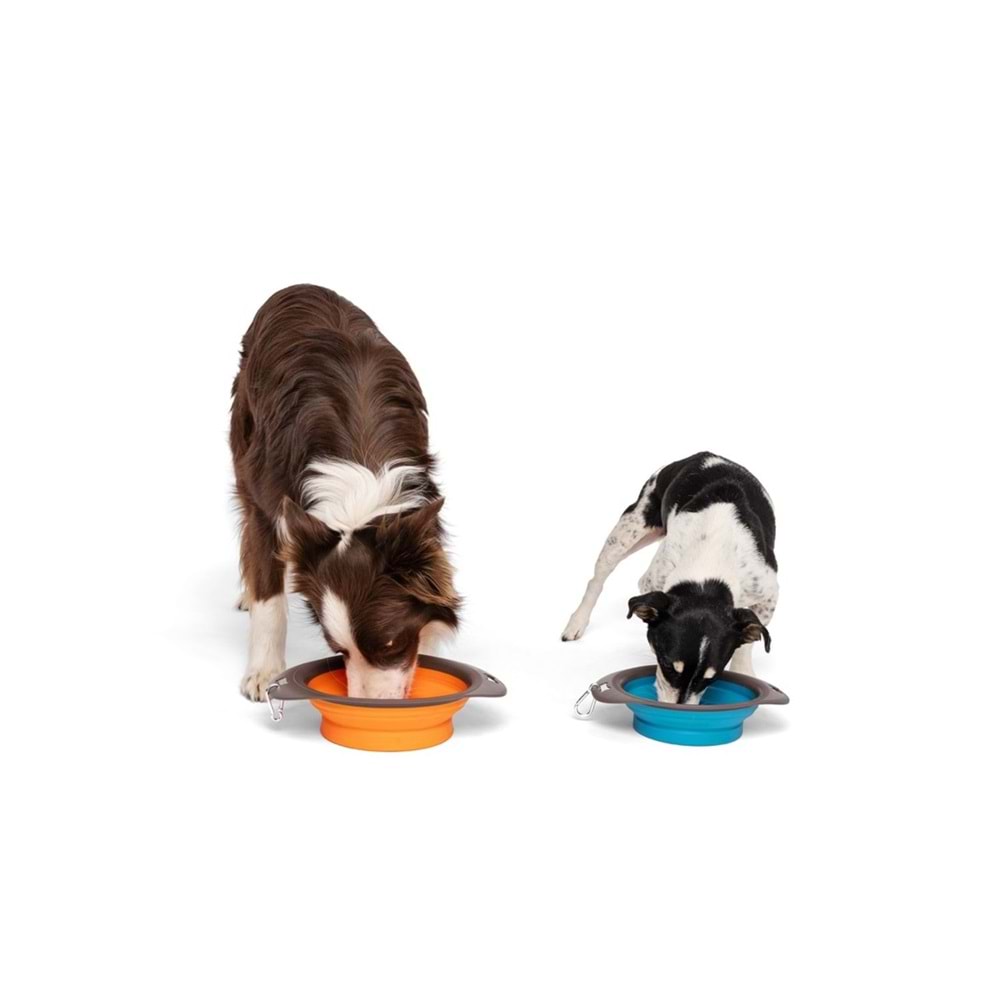10552599 M-PETS ON THE ROAD KATLANABİLEN MAMA KABI (L) 1230ML TURKUAZ/BROWN