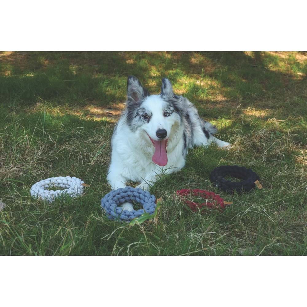 10648001 M-PETS COTO WHITE RING 18CM ÖRGÜ HALKA OYUNCAK