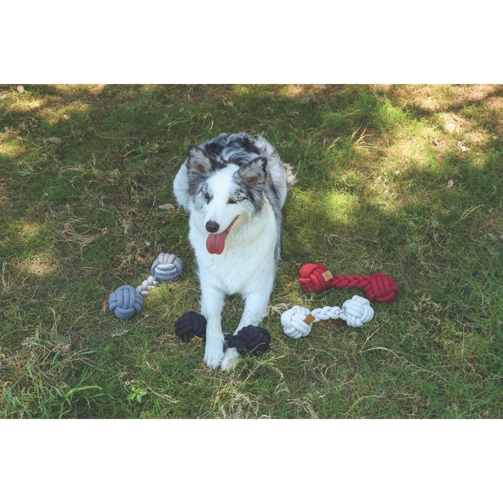 10653213 M-PETS COTO GREY DUO BALL 28CM ÖRGÜ OYUNCAK