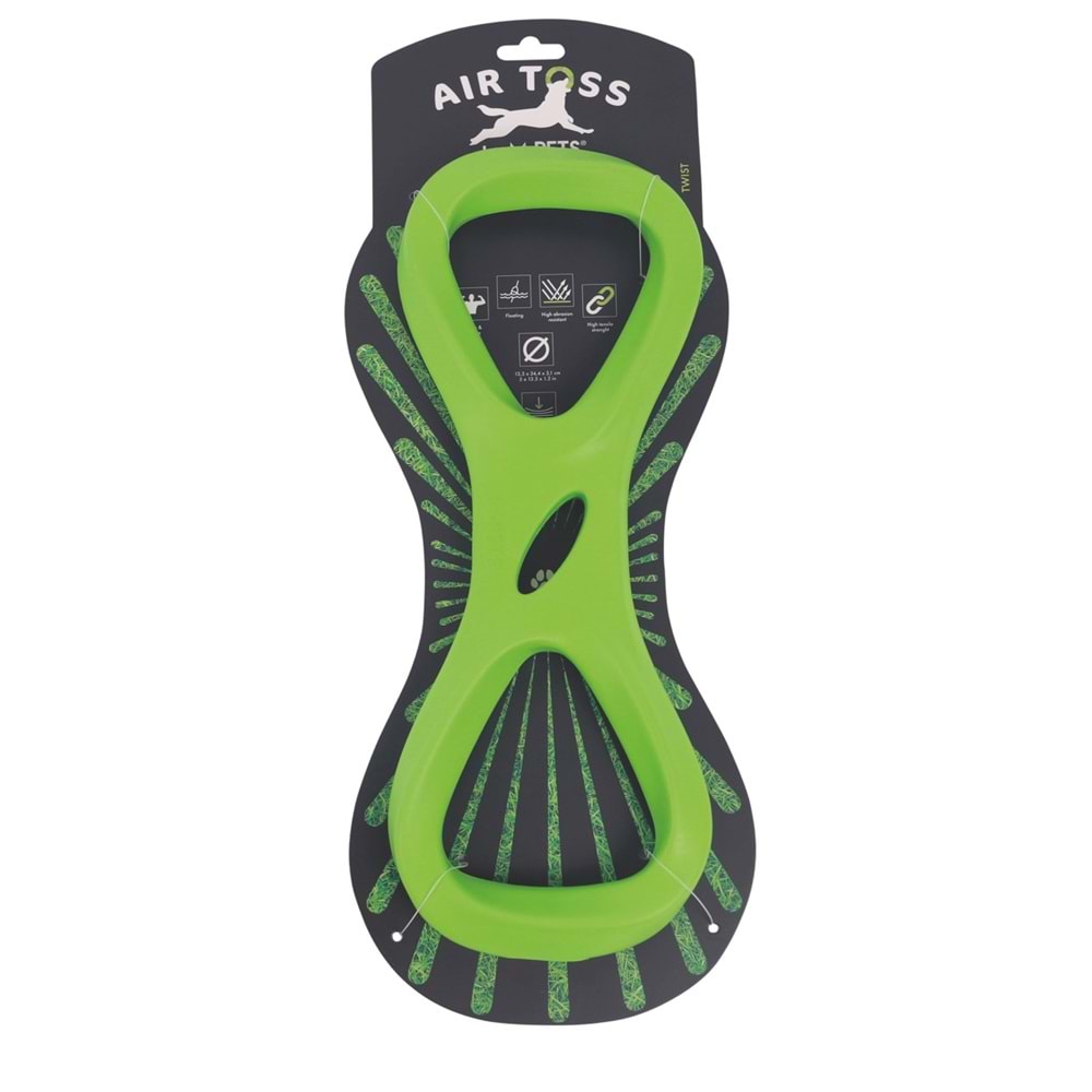 10656799 M-PETS AIR TOSS TWİST DAYANIKLI SUDA YÜZEN KÖPEK OYUNCAĞI GREEN
