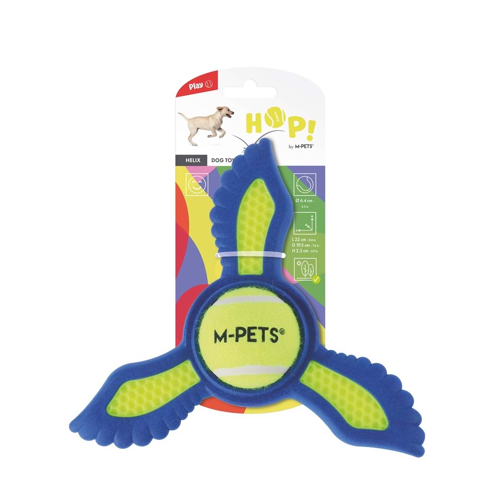 10671199 M-PETS HOP HELIX KÖPEK OYUNCAĞI YELLOW & BLUE