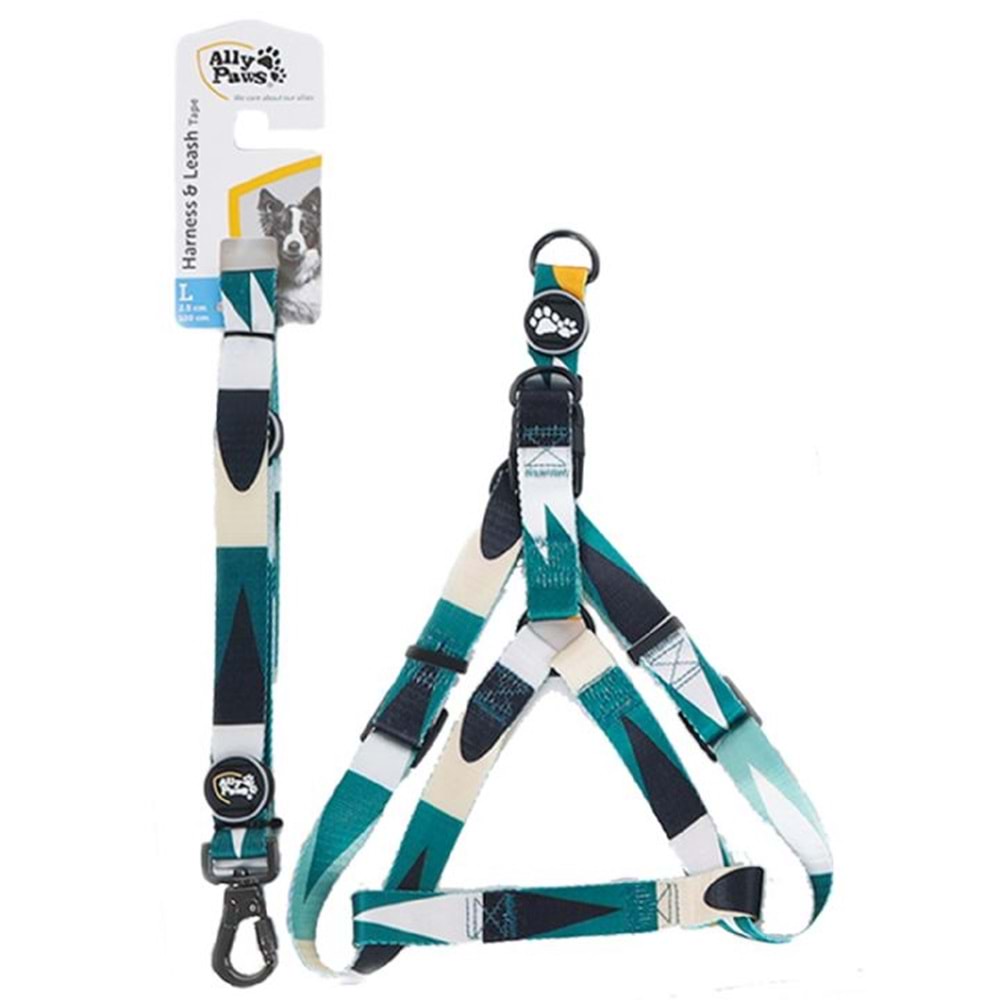 10732 ALLY PAWS HARNESS & LEASH TAPE (L) 2,5CMX120CM