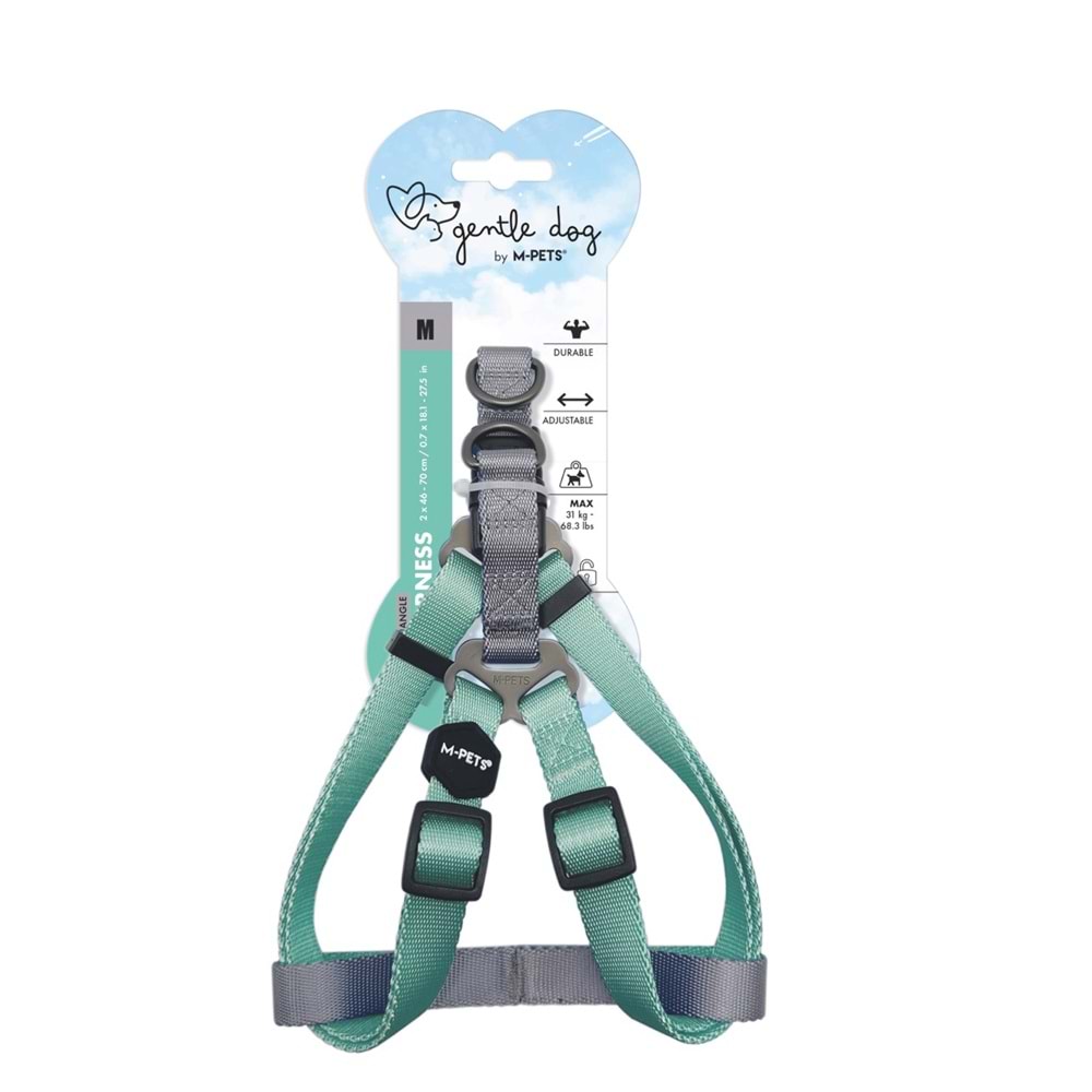 10848099 M-PETS GENTLE DOG TRİANGLE GÖĞÜS TASMASI GREEN (M)