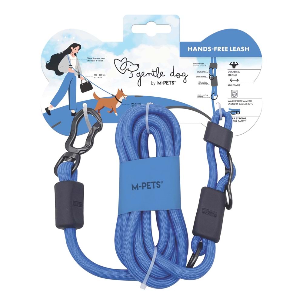 10860699 M-PETS GENTLE DOG FONKSİYONEL GEZDİRME TASMA BLUE