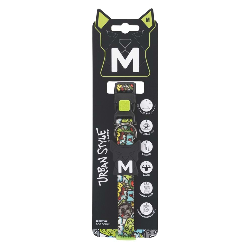 10867599 M-PETS URBAN STYLE FREESTYLE MULTİCOLOR BOYUN TASMASI (M)