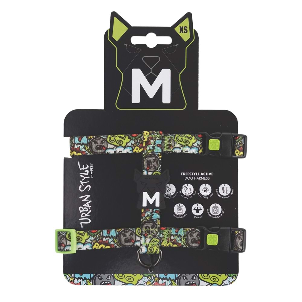 10869399 M-PETS URBAN STYLE MULTİCOLOR ACTİVE KÖPEK GÖĞÜS TASMASI (XS)