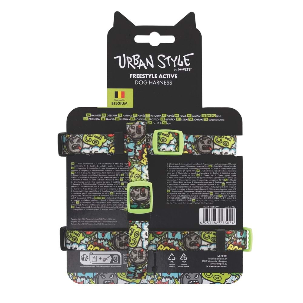 10869399 M-PETS URBAN STYLE MULTİCOLOR ACTİVE KÖPEK GÖĞÜS TASMASI (XS)