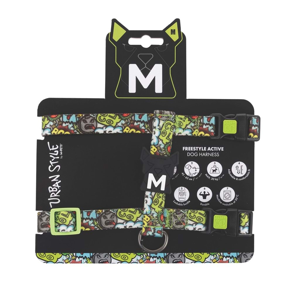 10869599 M-PETS URBAN STYLE MULTİCOLOR ACTİVE KÖPEK GÖĞÜS TASMASI (M)