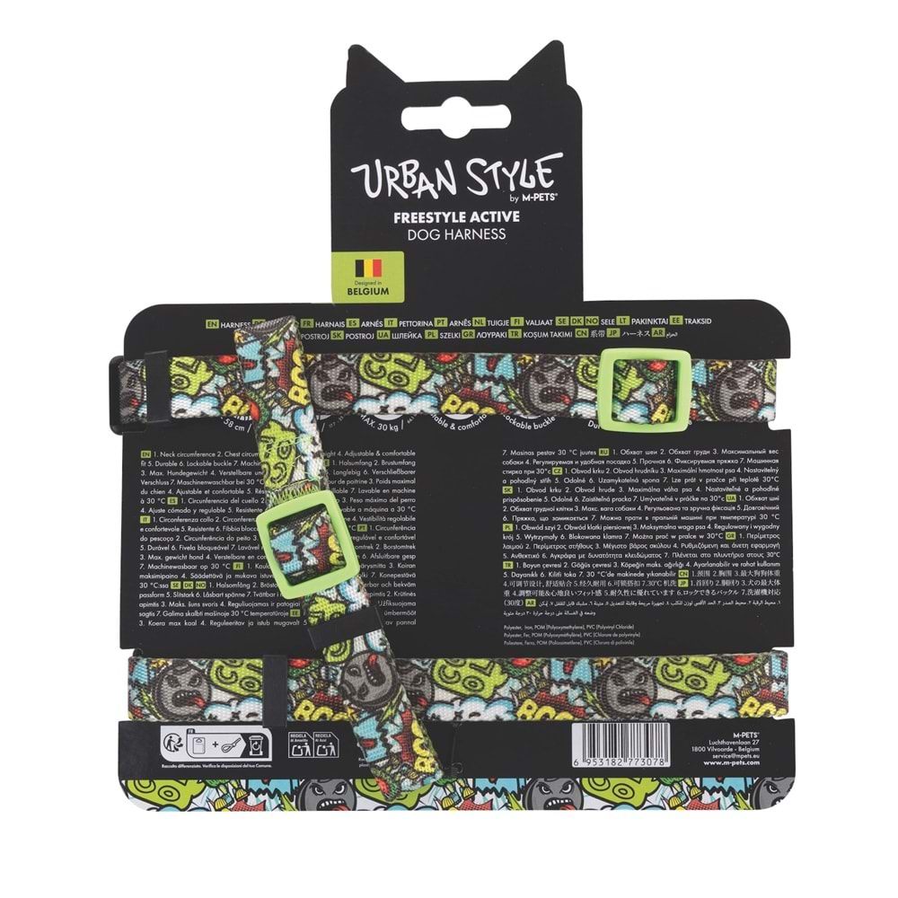 10869599 M-PETS URBAN STYLE MULTİCOLOR ACTİVE KÖPEK GÖĞÜS TASMASI (M)
