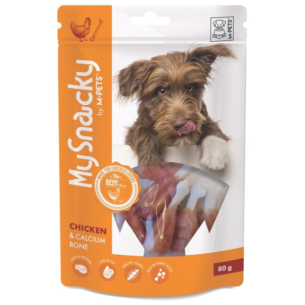19010815 M-PETS MY SNACKY CHICKEN & CALCIUM BONE KÖPEK ÖDÜLÜ 80GR