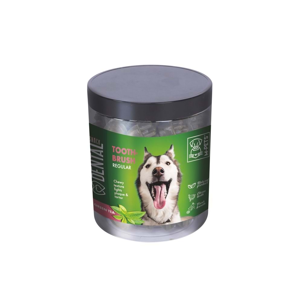 19029099 M-PETS DENTAL SNACK GREEN TEA TOOTH BRUSH REGULAR ÖDÜL 330GR