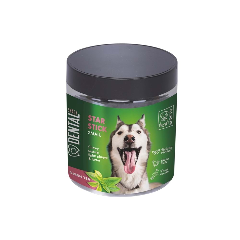 19029699 M-PETS DENTAL SNACK GREEN TEA STAR STICK SMALL ÖDÜL 170GR