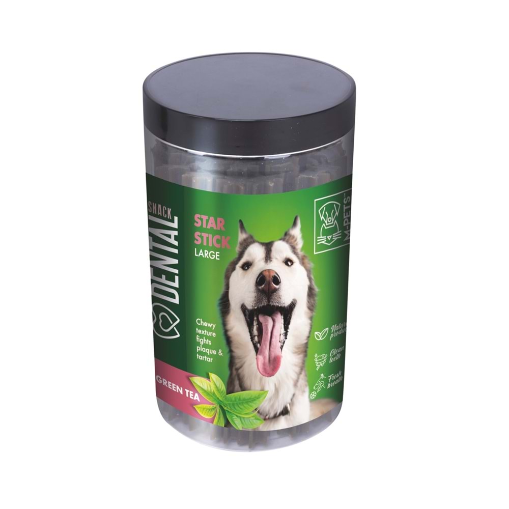 19029899 M-PETS DENTAL SNACK GREEN TEA STAR STICK LARGE ÖDÜL 510GR