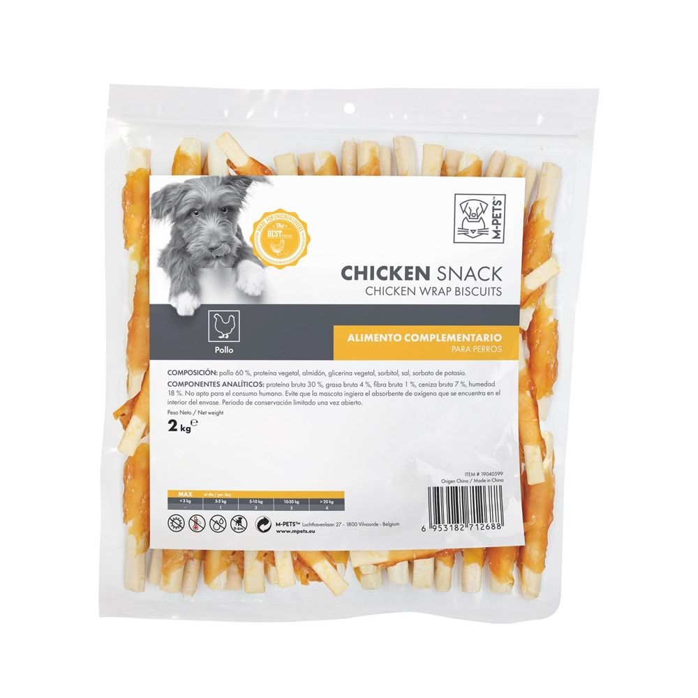 19040599 M-PETS BITE DELIGHT CHICKEN WRAP BISCUITS KÖPEK ÖDÜLÜ 2KG