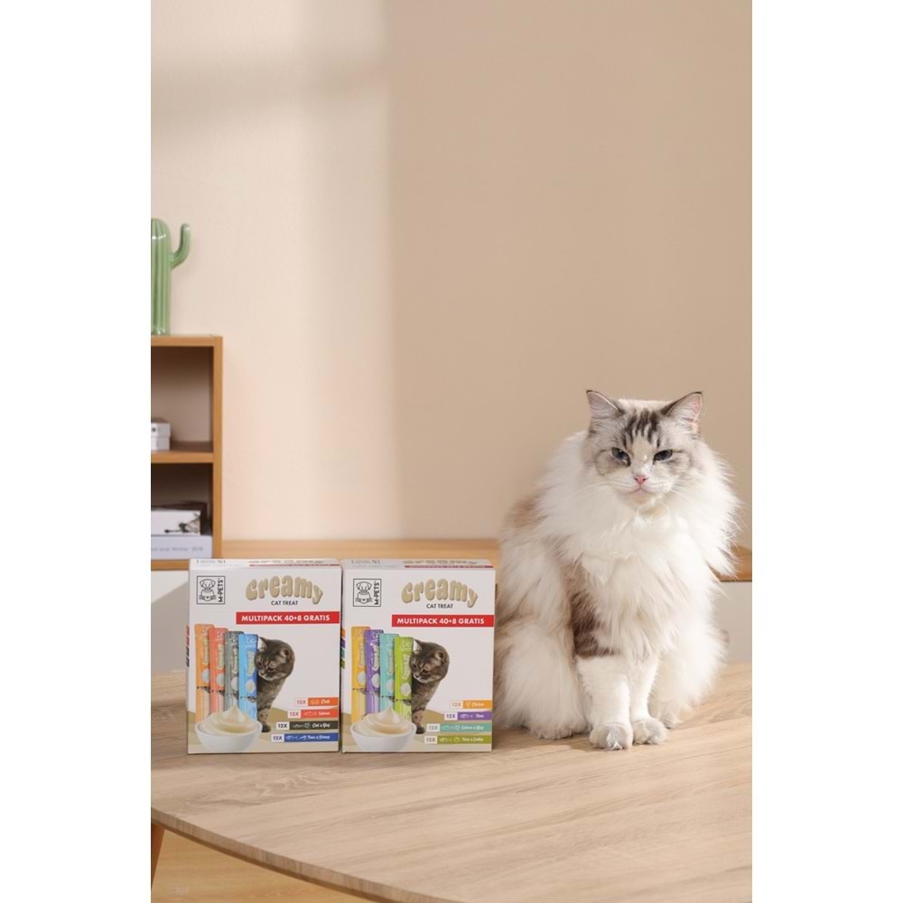 19041699-M-PETS 4 LEZZET KARIŞIK KEDİ CREAMY 40+8 BEDELSİZ 48X15GR