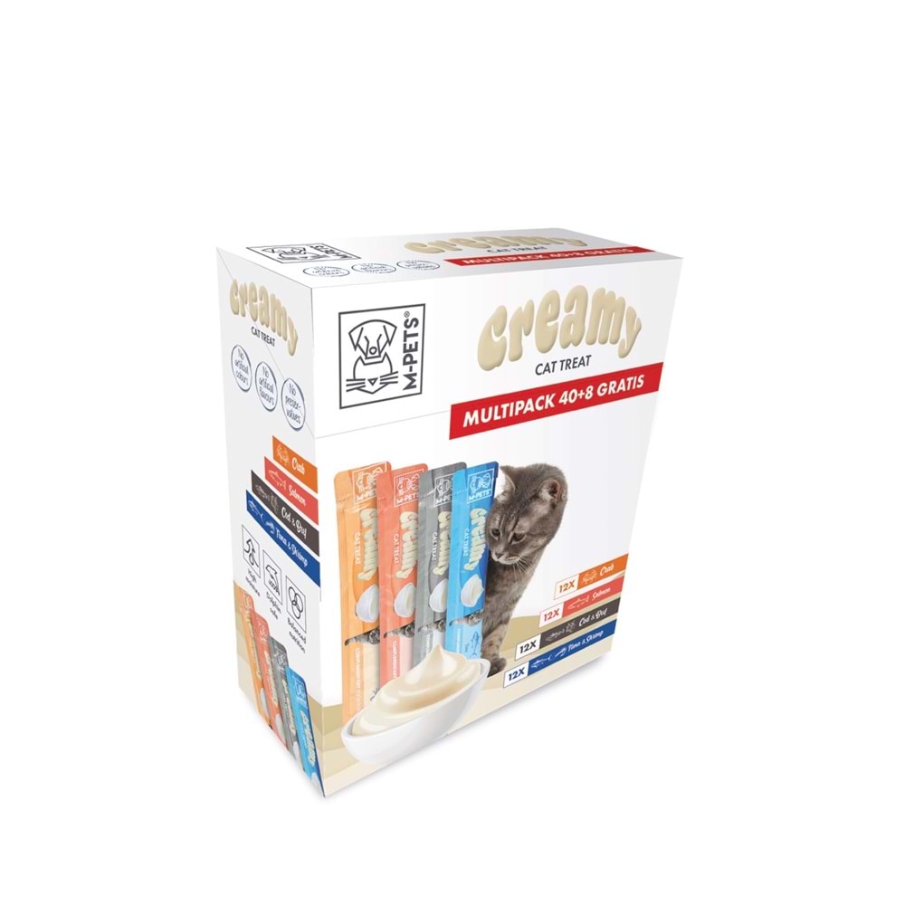 19041799-M-PETS 4 LEZZET KARIŞIK KEDİ CREAMY 40+8 BEDELSİZ 48X15GR