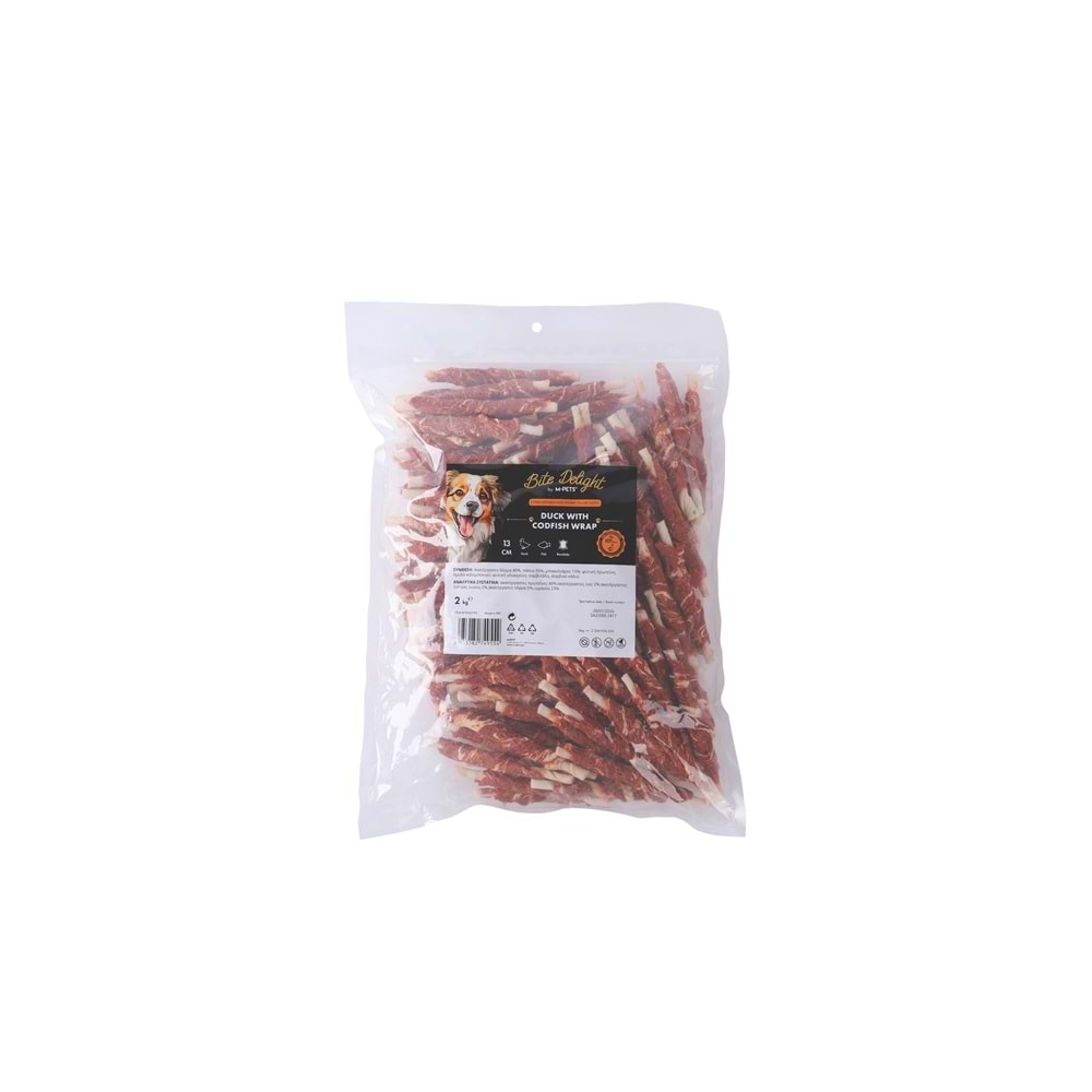19042799 M-PETS BITE DELIGHT DUCK WİTH CODFİSH WRAP 13CM KÖPEK ÖDÜLÜ 2KG
