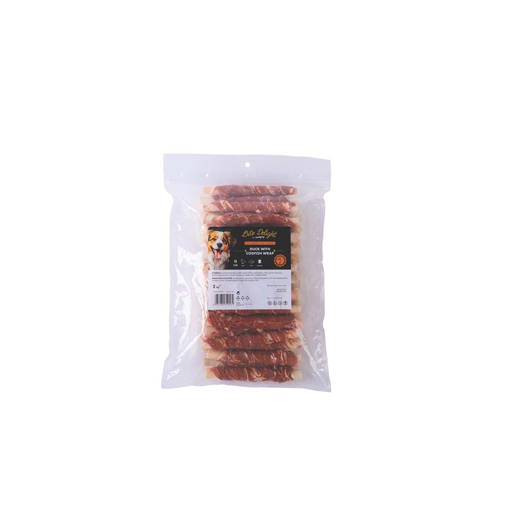 19042899 M-PETS BITE DELIGHT DUCK WİTH CODFİSH WRAP 18CM KÖPEK ÖDÜLÜ 2KG