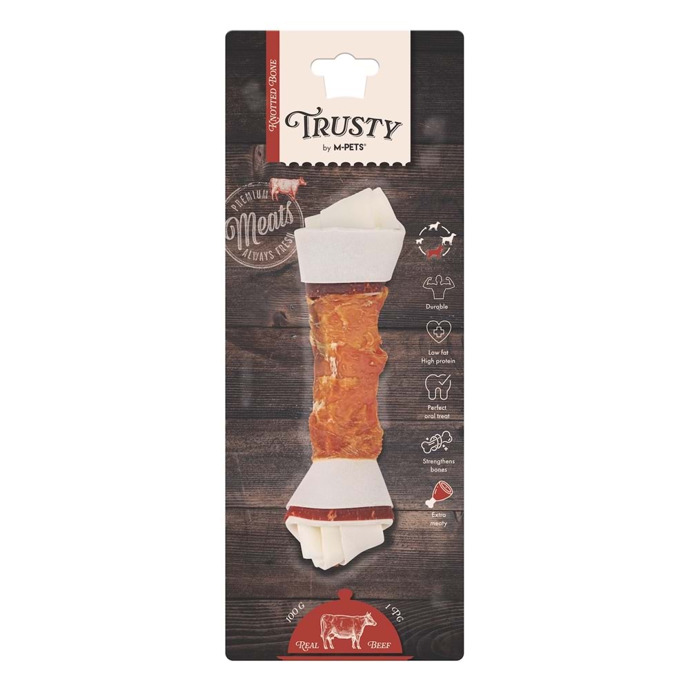 19045999 M-PETS TRUSTY EXTRA BEEF DÜĞÜMLÜ KEMİK 100GR/20,3CM