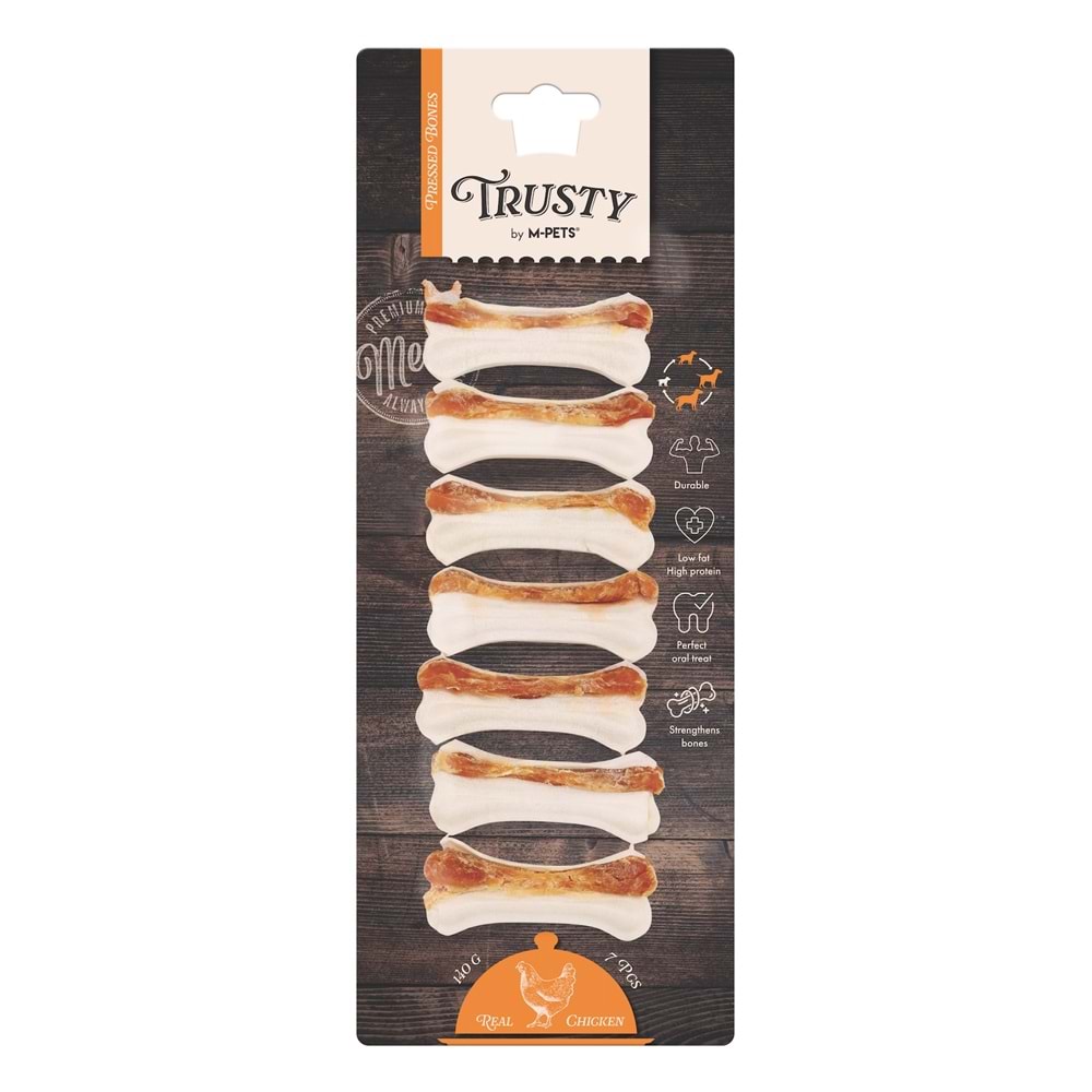 19046899 M-PETS TRUSTY CHICKEN PRESS KEMİK 7Lİ 140GR/7,7CM