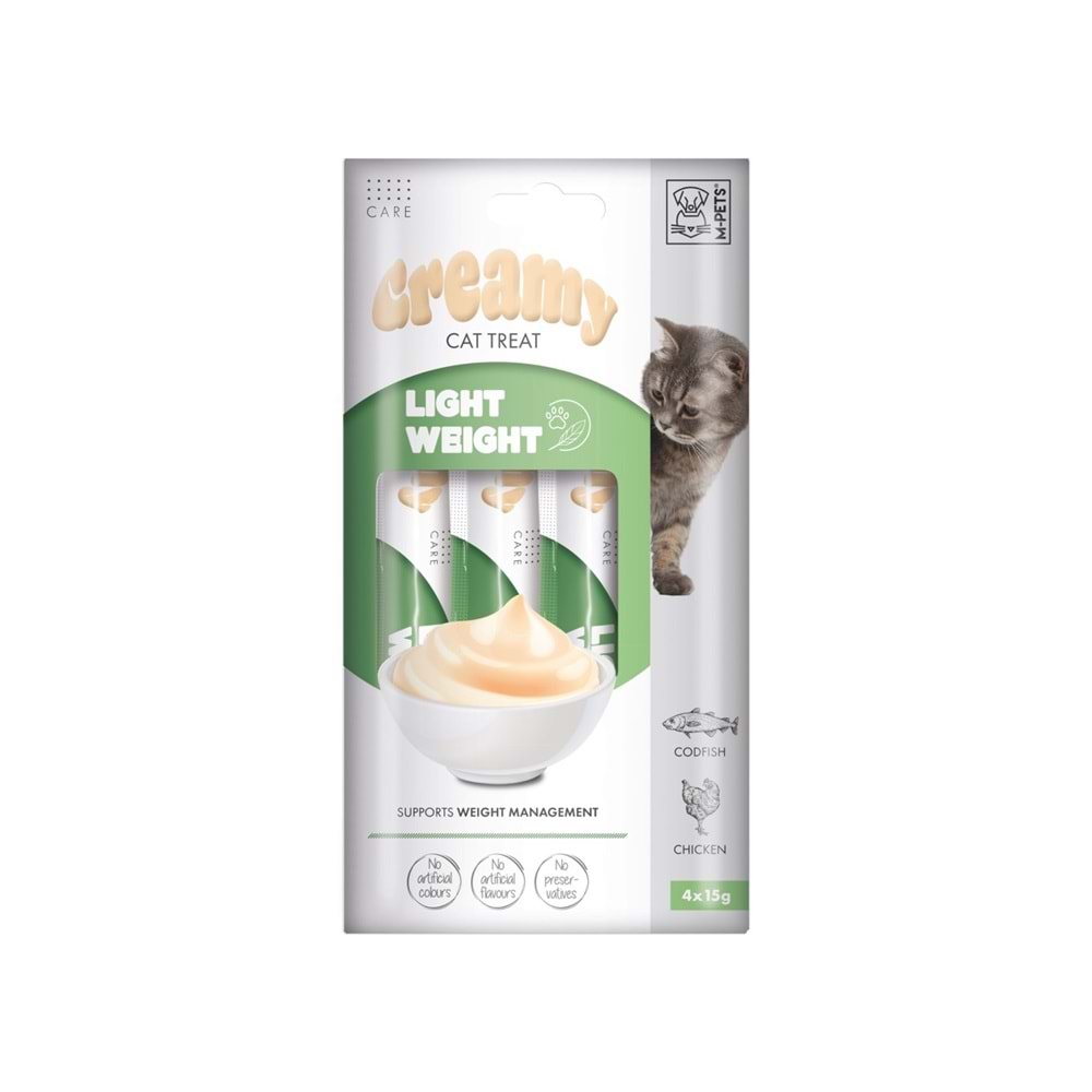19050099 M-PETS LIGHT WEIGHT FONKSİYONEL CREAMY KEDİ ÖDÜLÜ 4X15GR