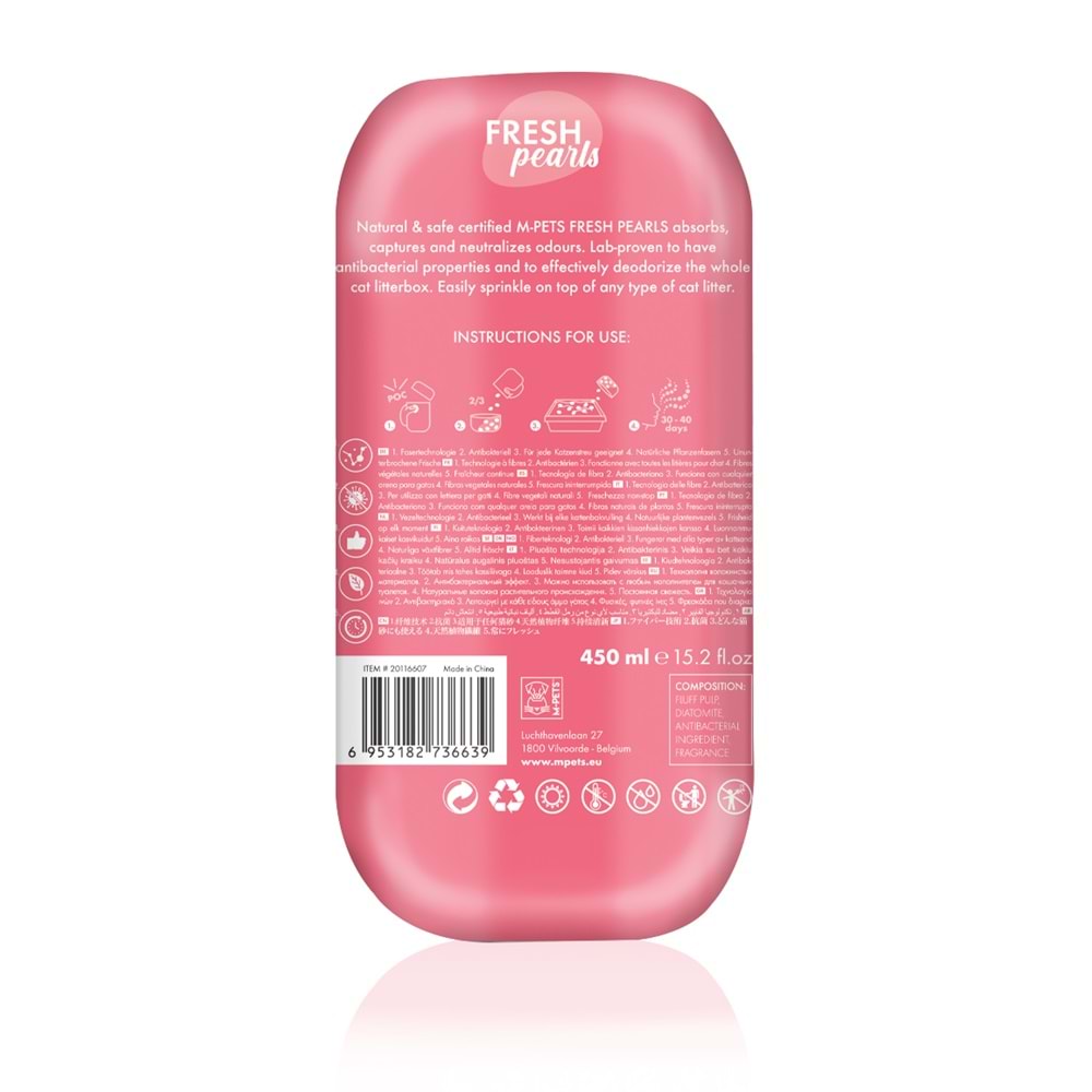 20116607 M-PETS FRESH PEARLS KEDİ KUMU DEODORANT ÇİÇEK KOKULU 450ML