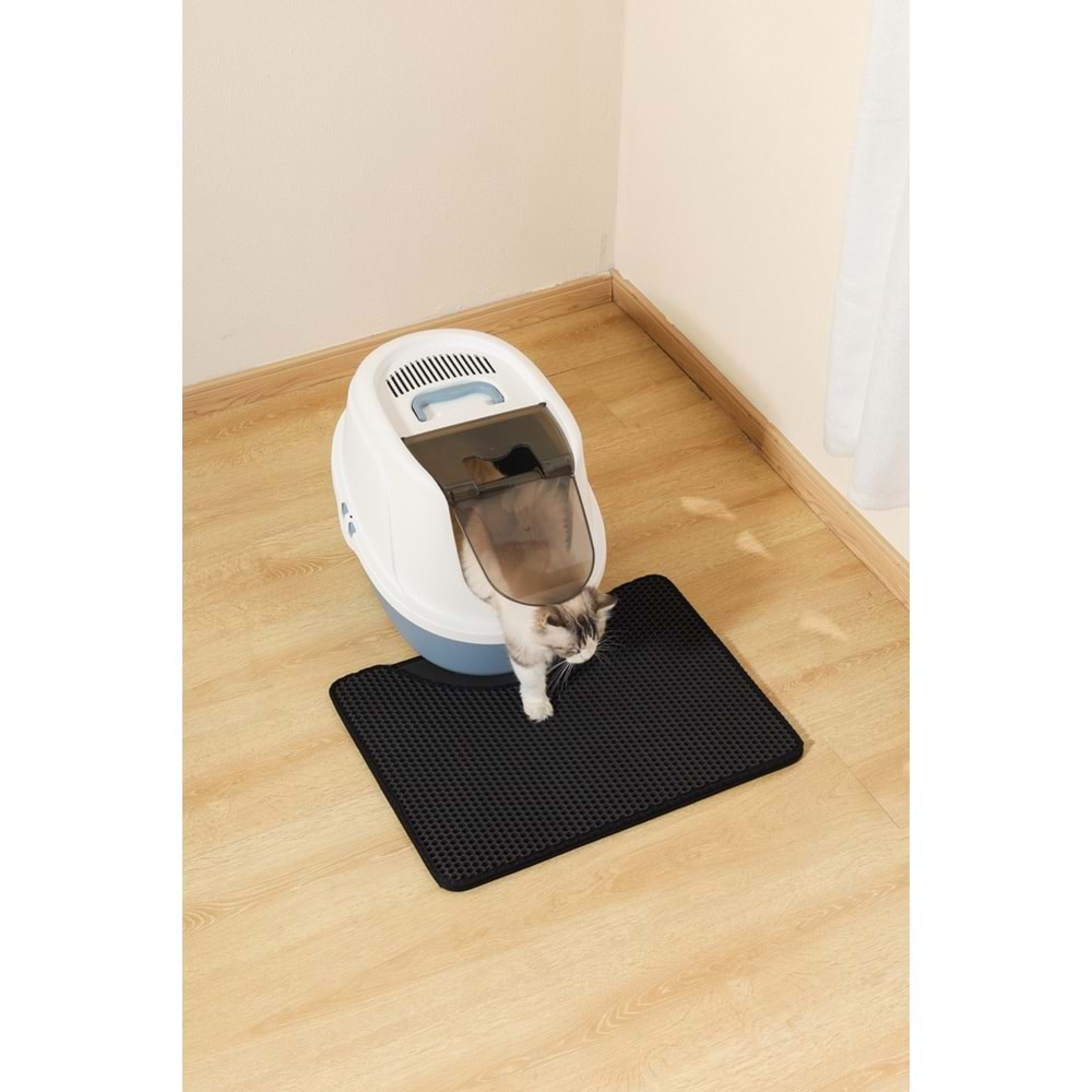 20117903 M-PETS DUPLEX ELEKLİ KEDİ KUMU PASPASI SİYAH 60X45CM