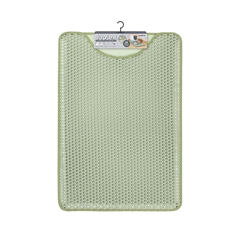 20118008 M-PETS DUPLEX ELEKLİ KEDİ KUMU PASPASI YEŞİL 45X65CM
