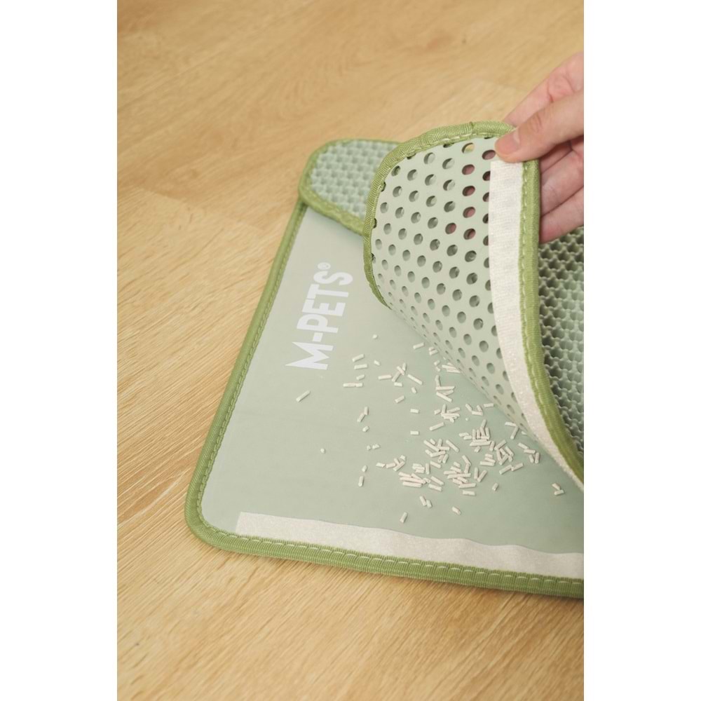 20118008 M-PETS DUPLEX ELEKLİ KEDİ KUMU PASPASI YEŞİL 45X65CM