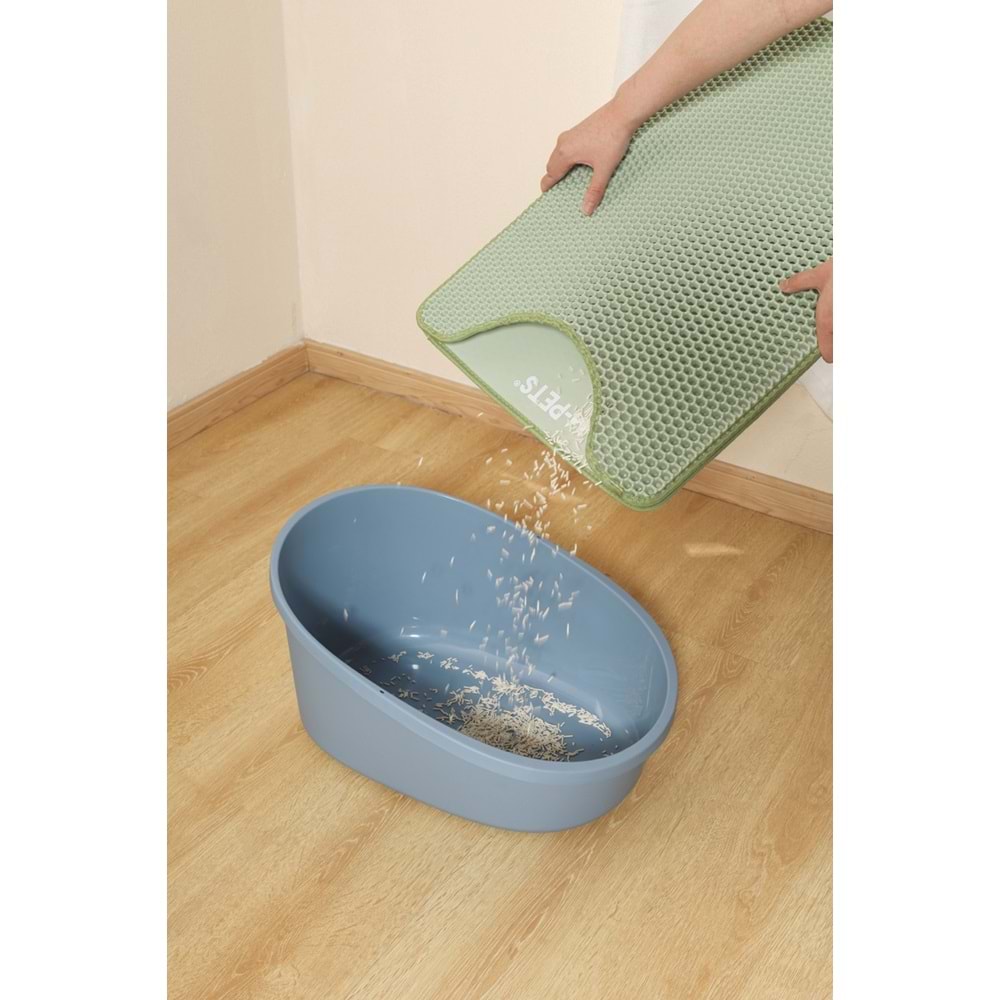 20118008 M-PETS DUPLEX ELEKLİ KEDİ KUMU PASPASI YEŞİL 45X65CM