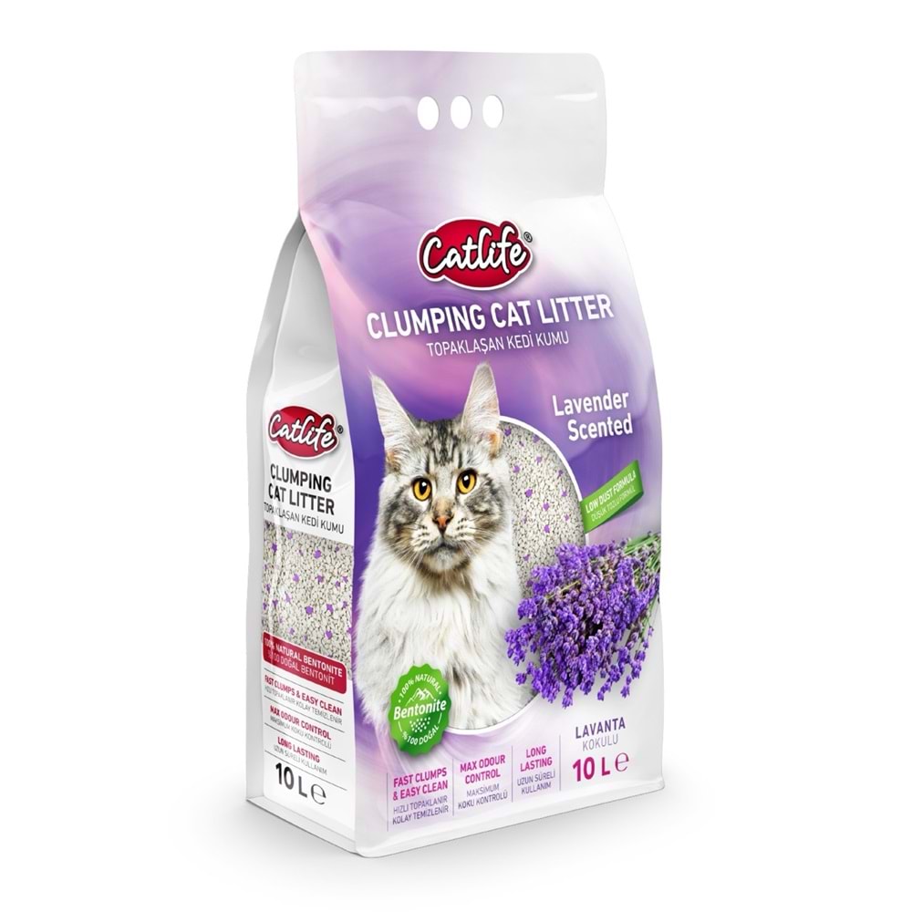 CATLİFE LAVANTA KOKULU BENTONİT KEDİ KUMU 10LT