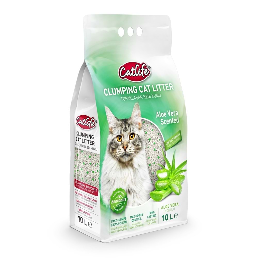 CATLİFE ALOE VERA KOKULU BENTONİT KEDİ KUMU 10LT