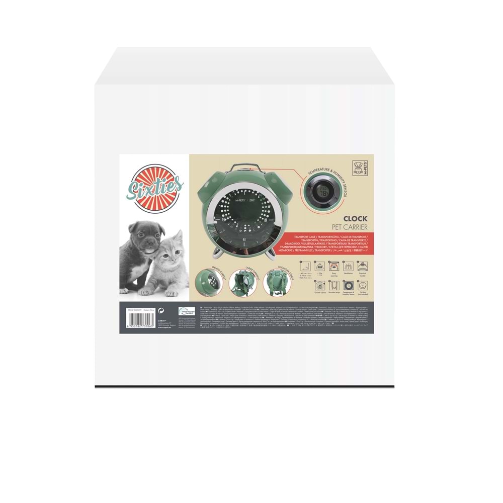20401699 M-PETS SIXTIES CLOCK TAŞIMA ÇANTASI GREEN 40X44X26CM