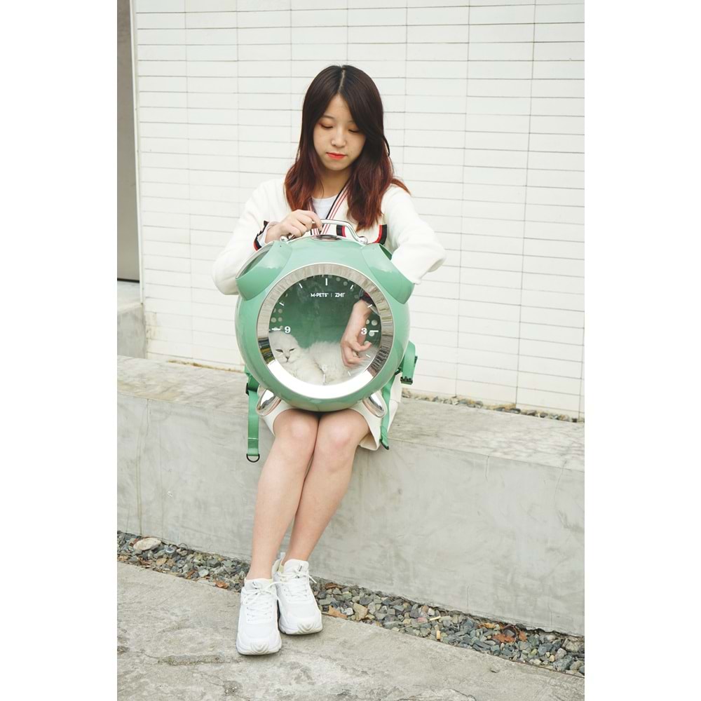 20401699 M-PETS SIXTIES CLOCK TAŞIMA ÇANTASI GREEN 40X44X26CM