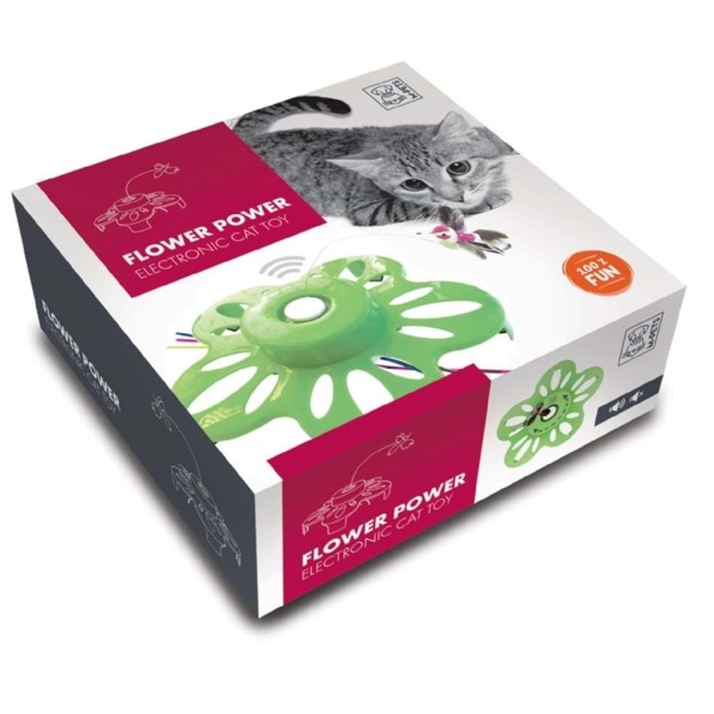 20620199 M-PETS FLOWER POWER ELECTRONİC KEDİ OYUNCAĞI GREEN