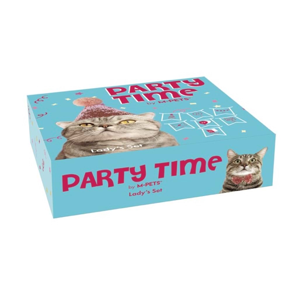 20644699 M-PETS PARTY TIME DİŞİ KEDİLER İÇİN DOĞUM GÜNÜ SETİ